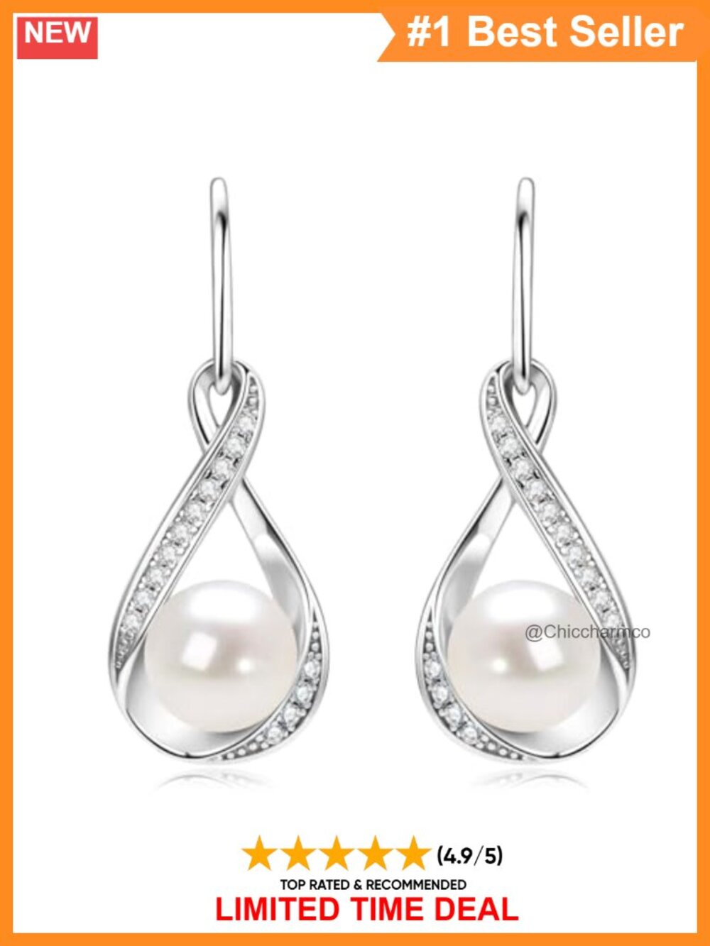 Freshwater Pearl Drop Earrings Sterling Silver Dangle Wedding Gift